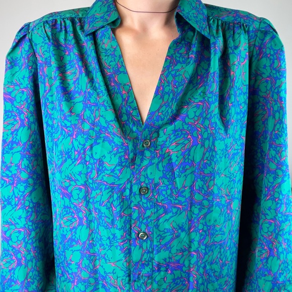 Schrader Sport custom casual maxi green dress | Vintage Dress Shirt | Size 12 W - Picture 3 of 5